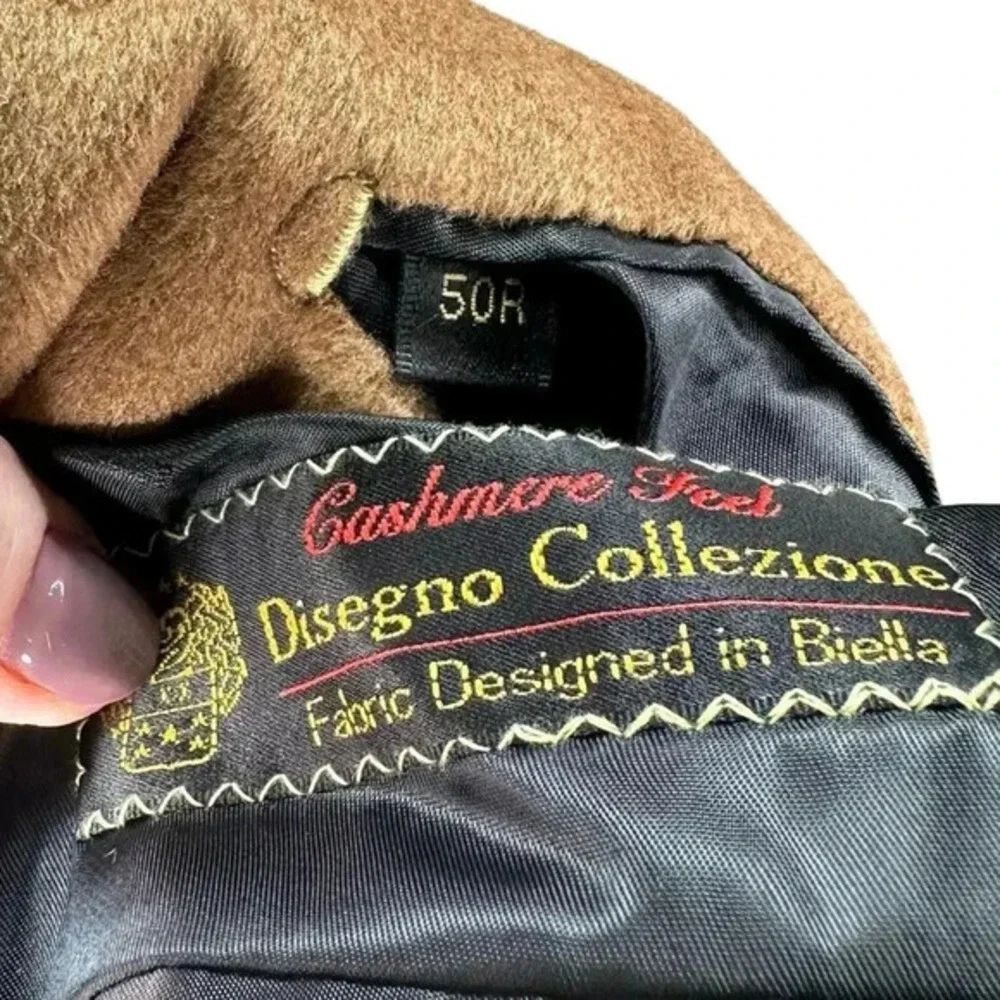 Disegno Collezione Sport Coat 50R Camel Brown Wool Cashmere Feel 3-Button Blazer